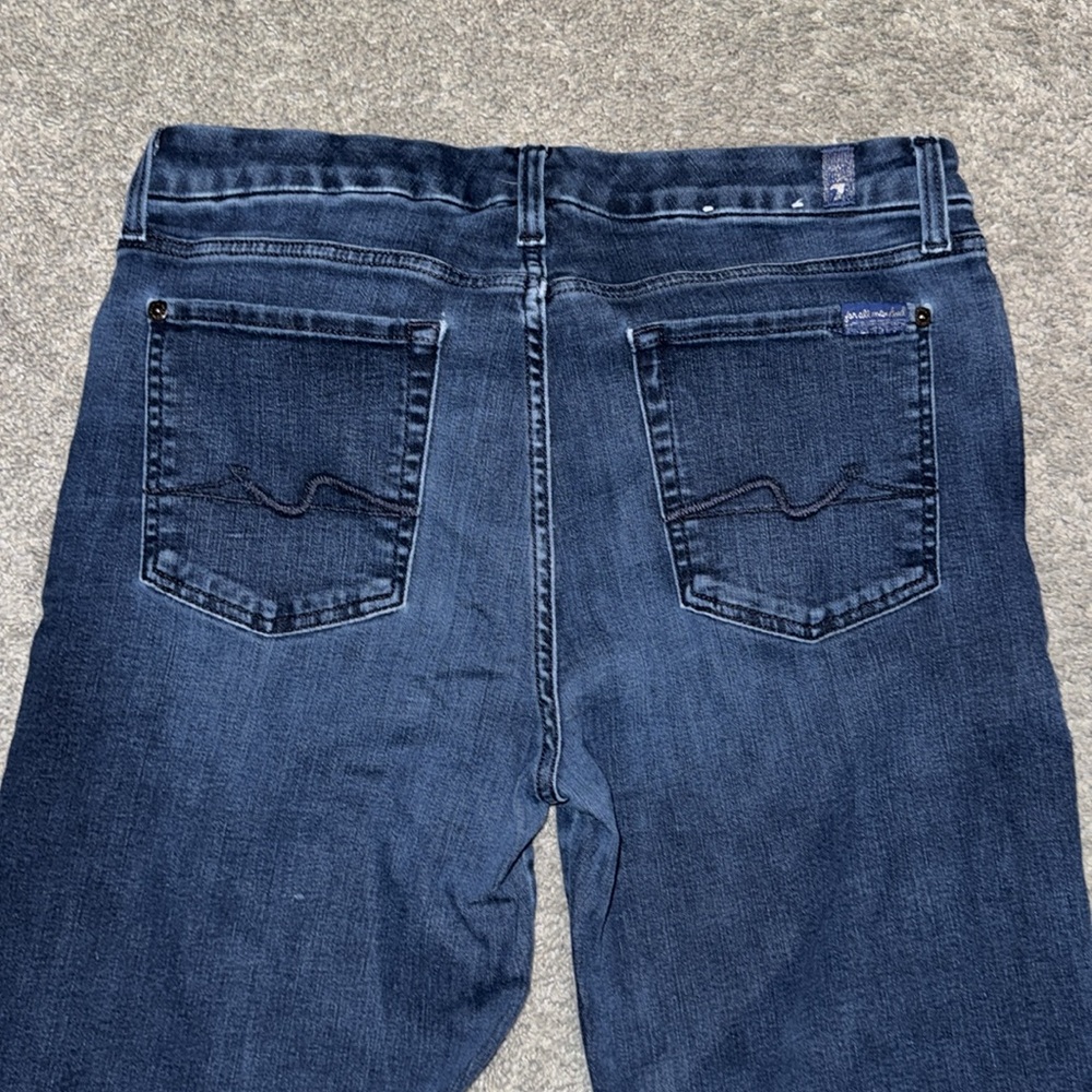 7 For All Mankind Dark Indigo Flare Jeans - Picture 5 of 6